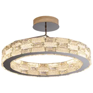 European Style Circular Crystal Ceiling Light Warm And Romantic LED Energy-saving Ceiling Lamp Bedroom And Living Room Lamp