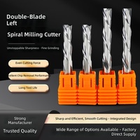 Fraise à double tranchant en carbure de tungstène, à deux cannelures, longueur standard, pour découpe 3D, pour CNC, exportation transfrontalière
