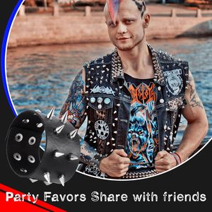 Bracelet de style européen et américain Punk <span class=keywords><strong>Rock</strong></span> Band Fashion Bracelet de haute qualité en cuir véritable et alliage avec clous - Product Image 4