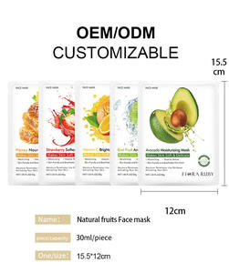 Masques faciaux coréens en feuille de fruits naturels biologiques personnalisés en gros pour le soin de la peau et la beauté, marque privée - Product Image 2
