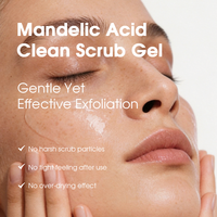 En stock, faible MOQ, gel exfoliant doux à l'acide mandélique, exfoliation quotidienne, nettoyage en profondeur pour tous types de peaux, sans cruauté envers les animaux