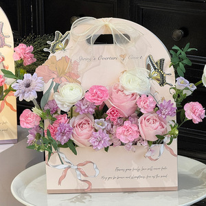 Cesto di Fiori Fai-da-Te <span class=keywords><strong>per</strong></span> la Festa della Mamma, Scatola Regalo con Motivo a Farfalla, Elegante Borsa <span class=keywords><strong>per</strong></span> Bouquet, Materiali Floreali, Regalo <span class=keywords><strong>per</strong></span> <span class=keywords><strong>le</strong></span> Festività - Product Image 2