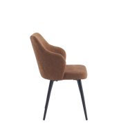 Table et chaises de salle à manger design en bois MDF de style moderne et luxueux avec pieds en métal noir, ensemble de salle à manger 4 chaises 1 table, style nordique