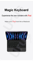 iPad Pro 13 inç için Yeni KIP-013 Kablosuz Magic Keyboard Kılıfı, RGB Arkadan Aydınlatmalı Dokunmatik Yüzeyli Mekanik Tuşlar ve İnce Tasarım