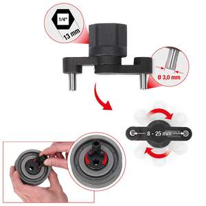 KS TOOLS 1/4” universal pin wrench for timing belt <b>tensioning</b> <b>pulley</b>, adjustable - Product Image 4