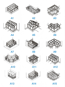 Kits de véranda en aluminium à toit triangulaire moderne avec verre feuilleté, design autoportant pour une utilisation extérieure dans la chambre, taille personnalisable - Product Image 2