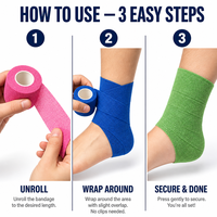 Vente en gros de bandages élastiques cohésifs respirants auto-adhésifs Coban pour les premiers secours sportifs et le soin des plaies animales
