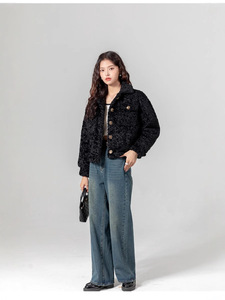 Manteau d'hiver pour <span class=keywords><strong>femme</strong></span>, style mignon et décontracté, en polyester, avec boutons et col à revers, chaud - Product Image 5