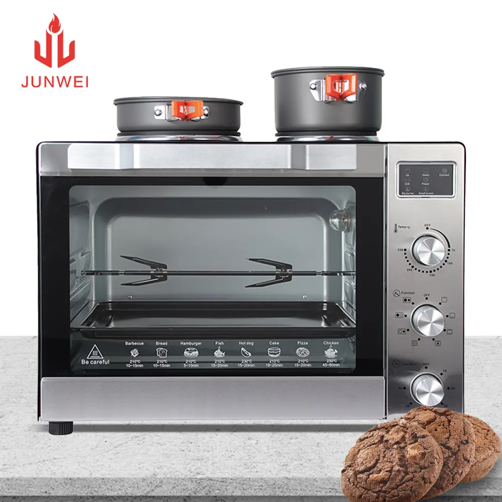 Junwei 60L 80L 1900W OEM Lớn Forno Hot Tấm Lò Nướng Bánh Lò Nướng Điện Điện Chuyên Nghiệp Lò