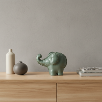 Ornement décoratif pour la maison en céramique en forme d'éléphant, style contemporain et créatif