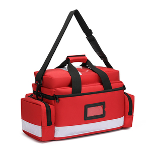 Portatile rosso di emergenza Trauma medico borsa con strisce riflettenti grande capacità Kit di pronto soccorso Organizer per <span class=keywords><strong>EMT</strong></span> e uso di salvataggio - Product Image 4