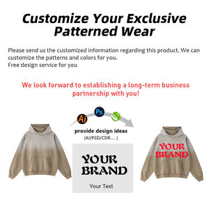 Sweat à capuche oversize vintage pour homme, en coton épais 100 %, style Monlyey Wash, patchwork, effet usé, style streetwear - Product Image 4