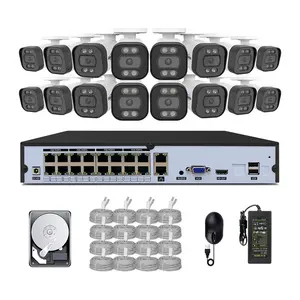 Cctv Full Set Ip Security Camera System OEM Tamper-proof H.265+ 4K 8MP Xmeye Por Outdoors House Network P2P 16 Channel Nvr Kit