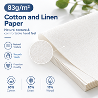 Papier de sécurité 83 g/m² avec fibres UV invisibles, coton et lin, imperméable, amidonné, 65 % coton, 20 % lin, 15 % bois, inviolable, vierge, 100 pièces