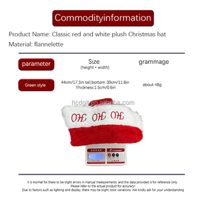 قبعة بابا نويل الكلاسيكية الفخمة باللونين الأحمر والأبيض من نسيج سميك لدفء معزز لتزيين الحفلات - Product Image 3