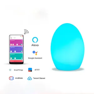 새로운 알렉사 음성 낙서 wifi 스마트 데스크 램프 색상 변경 모바일 앱이 야간 조명을 제어합니다.