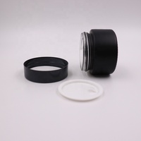 Cosmétique vide 1oz 30g 50g bocaux de crème pour les yeux en verre givré noir avec couvercle à vis en or 100g 2oz 20g 15g 10g 5g