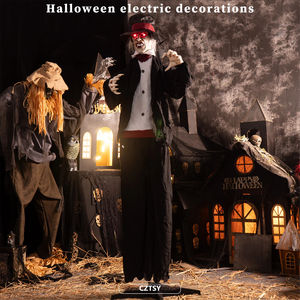 Decoración de Halloween: Fantasma <span class=keywords><strong>Vampiro</strong></span> <span class=keywords><strong>El</strong></span>éctrico con Inducción Sonora, Luminoso y Animado, para Crear un Ambiente de Terror - Product Image 1
