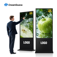Kiosque publicitaire numérique à écran tactile LCD 4K de 55/65 pouces avec graphiques animés, support au sol intelligent Wi-Fi pour intérieur, idéal pour les centres commerciaux