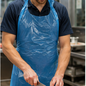 Kangle Food Service <b>Disposable</b> Sleeveless Lightweight Custom Logo <b>Disposable</b> Transparent Plastic <b>Aprons</b> Eco-friendly PE Poly - Product Image 2