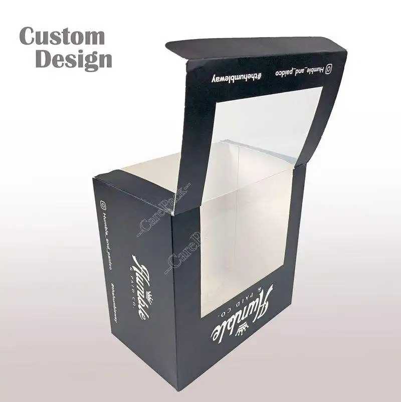 Boîtes d'emballage pliantes élégantes portables en carton rigide Boîte d'emballage cadeau pour électrique avec Windows transparent