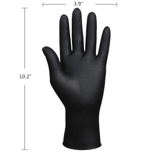 Gants de travail en nitrile robustes pour la réparation automobile, gants en nitrile jetables noirs sans poudre, gants en nitrile diamantés - Product Image 2