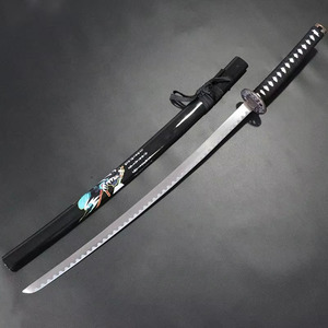 <span class=keywords><strong>Katana</strong></span> en métal noir <span class=keywords><strong>avec</strong></span> art <span class=keywords><strong>anime</strong></span>, accessoire de cosplay, épées jouets pour enfants, 14+, unisexe - Product Image 2