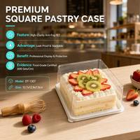 Boîte d'emballage carrée transparente en plastique jetable de qualité alimentaire personnalisée pour tiramisu, salades et pains - Vente en gros