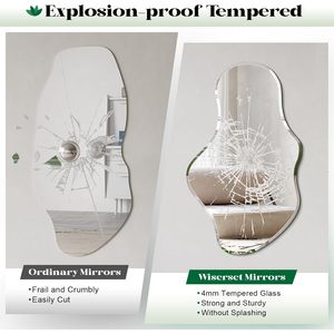 Miroir mural irrégulier Wiserset 26x46 pouces, sans cadre, en forme de nuage, design contemporain pour salle de bain, chambre à coucher, salon - Product Image 6