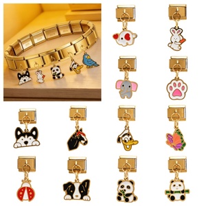 Colgante Italiano al por Mayor, de Acero Inoxidable que no se Deslustra, Serie de Animales (Perro, Conejo, Panda, Insecto), Joyería para Mujer, Regalo, DIY, Fiesta - Product Image 1