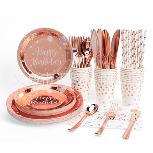 Vaisselle japonaise jetable 10 invités assiettes joyeux <span class=keywords><strong>anniversaire</strong></span> serviettes tasses décoration de Table <span class=keywords><strong>anniversaire</strong></span> vaisselle Set <span class=keywords><strong>assiette</strong></span> en papier - Product Image 3