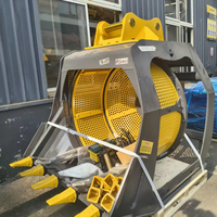 Bucket Rotary Screening Kompak MONDE untuk Pengolahan Agregat Kerikil pada Excavator