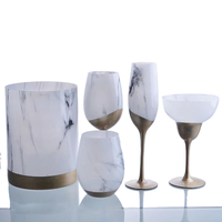 Copas de Vino de Cristal de Color sin Plomo para Decoración de Bodas, Juego de Copas de Cristal, Copa de Regalo Publicitaria con Base Dorada