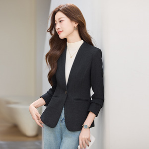 Women's Houndstooth Blazer Wool Blend Anti-Wrinkle Slim Fit Autumn Winter Outerwear - Product Image 3