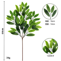 Branche de feuilles d'eucalyptus en soie artificielle pour arrangement floral de mariage, décoration de bureau à domicile