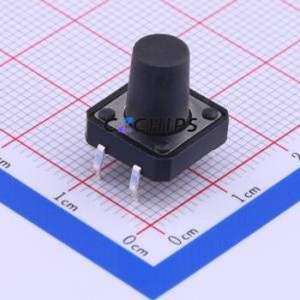 TC-1103-C-Q Tactile Switch Through hole Component THT-4P,12x12mm Switch Single Pole Single Throw Round Button 2.6N Through Hole - Product Image 1