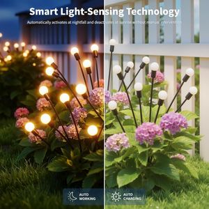 Lampes solaires de <span class=keywords><strong>jardin</strong></span>, lumière oscillante en forme d'étoile, oscillant au <span class=keywords><strong>vent</strong></span>, lampes solaires d'extérieur pour la décoration de la cour, du patio, du chemin - Product Image 2