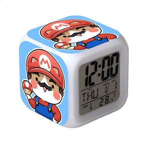 Tùy Chỉnh Mô Hình Mario Bảng Đồng Hồ LED 7 <span class=keywords><strong>Colour</strong></span> Thay Đổi Báo Động Kỹ Thuật Số Nhiệt Kế Ánh Sáng Ban Đêm Cube Điện Tử Phong Trào Lịch - Product Image 4