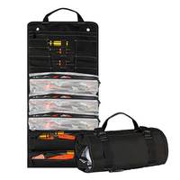 Sac de rangement pour outils enroulable portable et étanche avec logo personnalisé, multi-poches, poches transparentes en PVC, capacité de 50 lb, mini