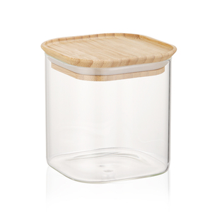 high borosilicate air tight glass food storage jars containers with lid