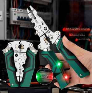 Alicates Pelacables Multifuncionales <span class=keywords><strong>de</strong></span> Acero Inoxidable con Mango <span class=keywords><strong>de</strong></span> Agarre Suave para Electricistas, para Pelar, Cortar y Medir Cables - Product Image 1