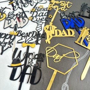 Ins Wind Fête des Pères Plaque Acrylique PAPA Fête des Pères Gâteau Plug-in Cake Topper Décoration - Product Image 2