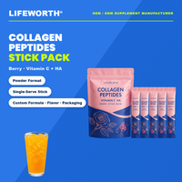 LIFEWORTH Collagène Peptides Vitamine C Acide Hyaluronique Poudre de Baies en Sachet avec Collagène Peptides Vitamine C Marque Privée