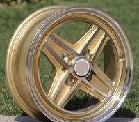 Jantes et pneus de voiture de tourisme 13 pouces 13x9 PCD 4x98, couleur noir or, en stock