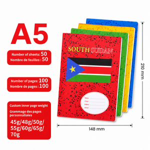 Cahier d'exercices scolaires personnalisé, agrafé, ligné anglais, emballage individuel, cahier de pratique pour étudiants, fabrication en usine - Product Image 3