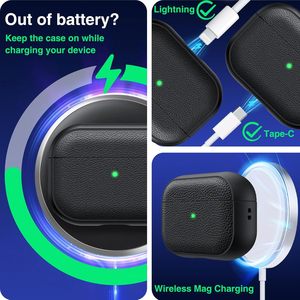 Usine en gros tous les Styles pour <span class=keywords><strong>Airpods</strong></span> étui Texture en cuir TPU pour <span class=keywords><strong>Airpods</strong></span> <span class=keywords><strong>Pro</strong></span> 1 2 3 étui pour Airpod couverture arrière - Product Image 5