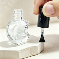 Bouteilles de vernis à ongles en verre transparentes, forme irrégulière, mignonnes et uniques, en forme de cœur pour flacons de fleurs, avec applicateur pinceau, en gros, marque privée