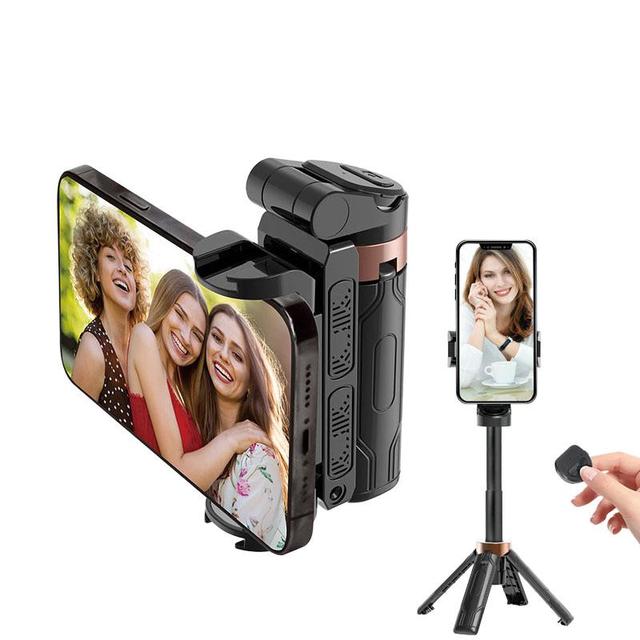 Pocket Mini Selfie Stick Foldable 3 in 1 Extendable Grip Phone Shooting Stick Tripod Stand With BT Remote Control