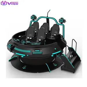 Vview 5玩家虚拟飞船飞碟360旋转运动3 doof多人虚拟现实飞行模拟器待售