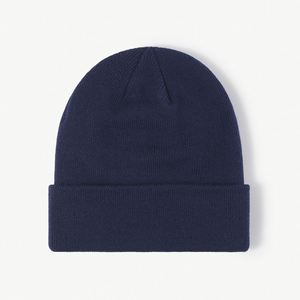 Chapeau en laine double couche épais et chaud pour l'automne et l'hiver, fabricant de bonnets, bonnet simple en tricot - Product Image 6